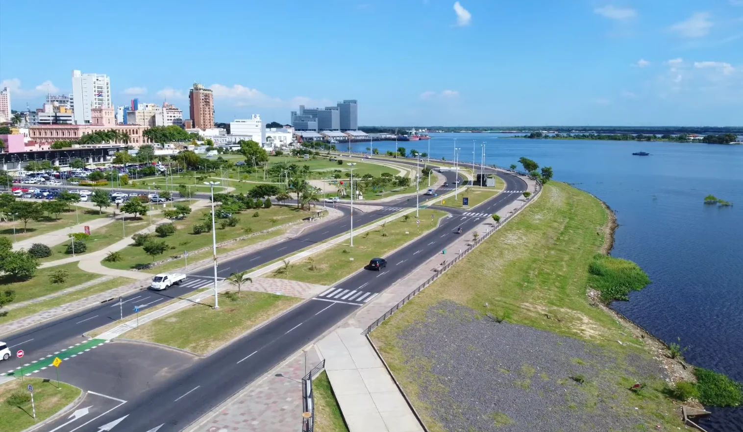 The Costanera waterfront and city of Asunción alongside the Paraguay River